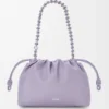 Bolso Flamenco mediano en piel de cordero napa suave Malva sucia Bolso Flamenco mediano en piel de cordero napa suave Malva sucia