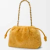 Bolso Flamenco mediano en piel de oveja amarilla Bolso Flamenco mediano en piel de oveja amarilla