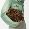 Bolso Flamenco mediano en piel de oveja estampada Beige/Marrón Bolso Flamenco mediano en piel de oveja estampada Beige/Marrón