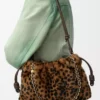 Bolso Flamenco mediano en piel de oveja estampada Beige/Marrón Bolso Flamenco mediano en piel de oveja estampada Beige/Marrón