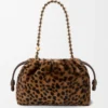 Bolso Flamenco mediano en piel de oveja estampada Beige/Marrón Bolso Flamenco mediano en piel de oveja estampada Beige/Marrón