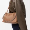 Bolso Flamenco mediano en suave piel de cordero napa color moca Bolso Flamenco mediano en suave piel de cordero napa color moca