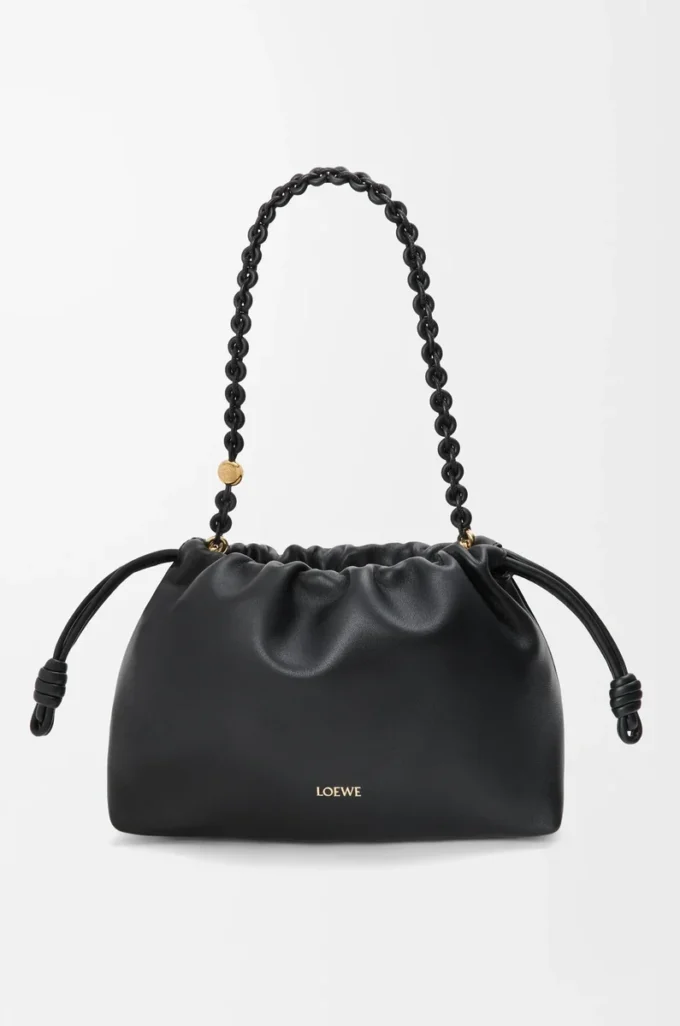 Bolso Flamenco mediano en suave piel de cordero napa. Negro Bolso Flamenco mediano en suave piel de cordero napa. Negro