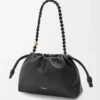 Bolso Flamenco mediano en suave piel de cordero napa. Negro Bolso Flamenco mediano en suave piel de cordero napa. Negro