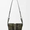 Bolso Hammock compacto en ante y piel de becerro clásica Caqui/Verde Bolso Hammock compacto en ante y piel de becerro clásica Caqui/Verde