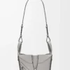 Bolso Hammock compacto en piel de becerro granulada suave gris perla