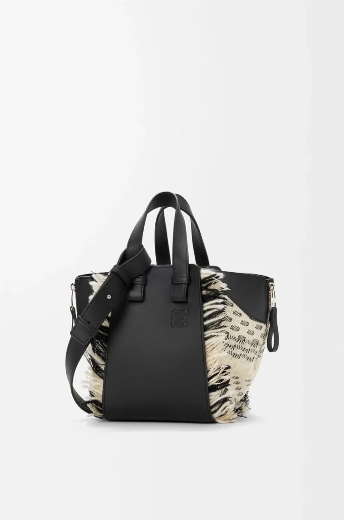 Bolso Hammock compacto en tejido textil Negro/Blanco