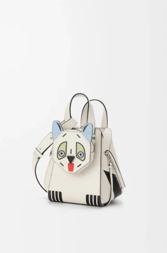 Bolso Hammock compacto Futurist Cat en piel de becerro clásica Soft White