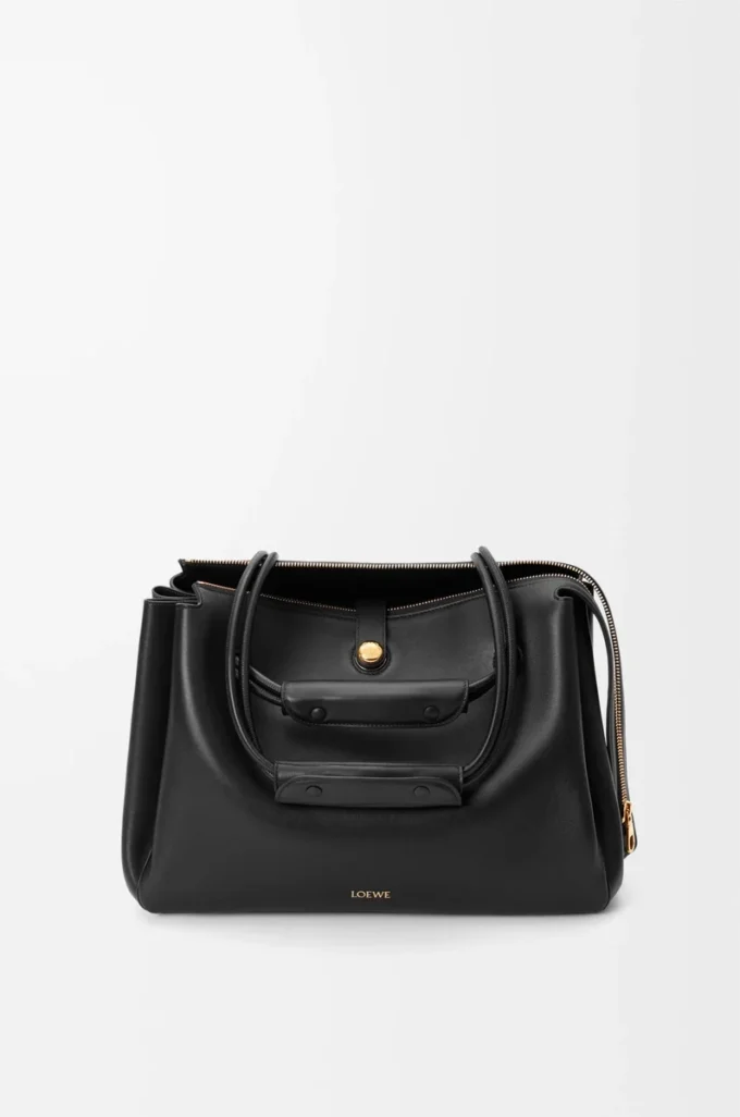 Bolso Madrid grande en piel de becerro flexible, color negro Bolso Madrid grande en piel de becerro flexible, color negro