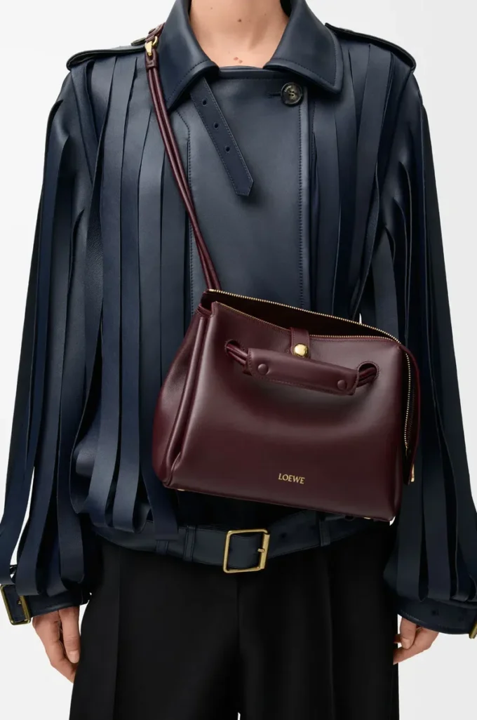 Bolso Madrid pequeño en piel de becerro flexible Burdeos oscuro Bolso Madrid pequeño en piel de becerro flexible Burdeos oscuro
