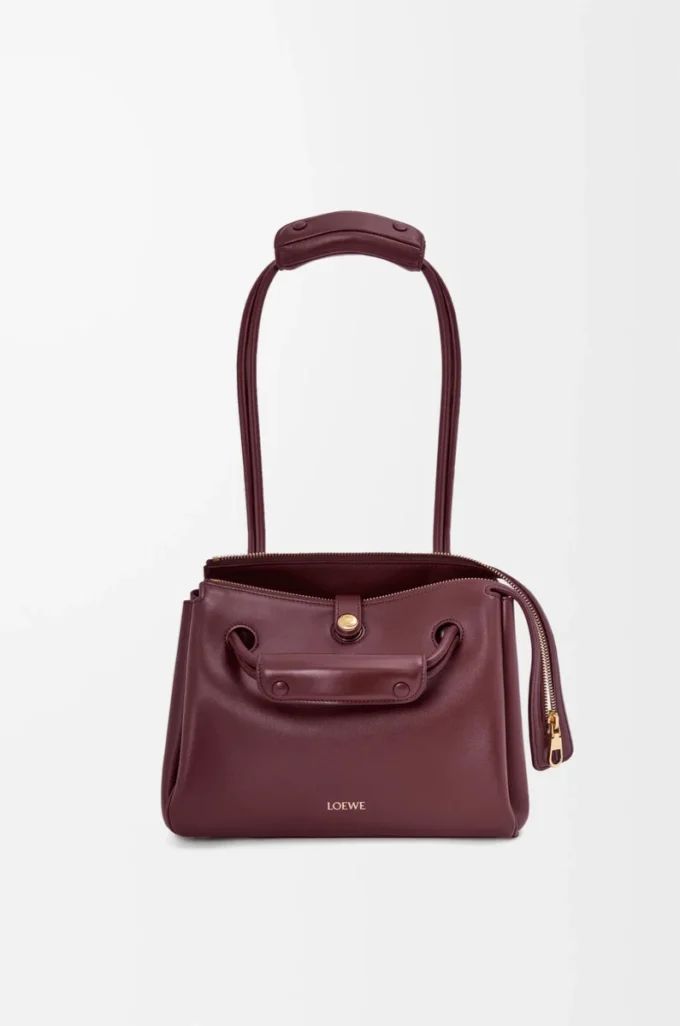 Bolso Madrid pequeño en piel de becerro flexible Burdeos oscuro Bolso Madrid pequeño en piel de becerro flexible Burdeos oscuro