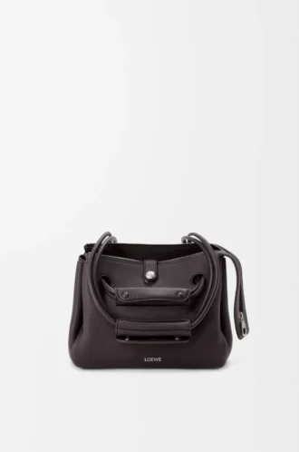 Bolso Madrid pequeño en piel de becerro granulada flexible Dark Ebony