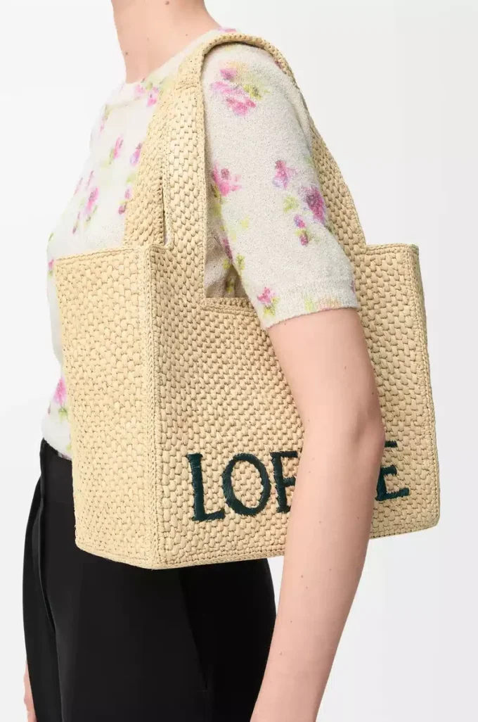Bolso mediano LOEWE Font en rafia natural Bolso mediano LOEWE Font en rafia natural