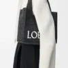 Bolso mediano LOEWE Font en rafia negro Bolso mediano LOEWE Font en rafia negro