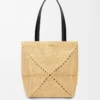 Bolso mediano Puzzle Fold en rafia natural Bolso mediano Puzzle Fold en rafia natural