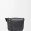 Bolso mensajero Military XS en piel de becerro suave y flexible y jacquard Negro Bolso mensajero Military XS en piel de becerro suave y flexible y jacquard Negro