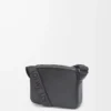Bolso mensajero Military XS en piel de becerro suave y flexible y jacquard Negro Bolso mensajero Military XS en piel de becerro suave y flexible y jacquard Negro