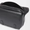 Bolso mensajero Military XS en piel de becerro suave y flexible y jacquard Negro Bolso mensajero Military XS en piel de becerro suave y flexible y jacquard Negro