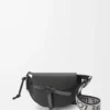 Bolso Mini Gate Dual en suave piel de becerro y jacquard Negro Bolso Mini Gate Dual en suave piel de becerro y jacquard Negro