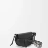 Bolso Mini Gate Dual en suave piel de becerro y jacquard Negro Bolso Mini Gate Dual en suave piel de becerro y jacquard Negro