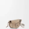Bolso Mini Gate Dual en suave piel de becerro y jacquard Sand Bolso Mini Gate Dual en suave piel de becerro y jacquard Sand