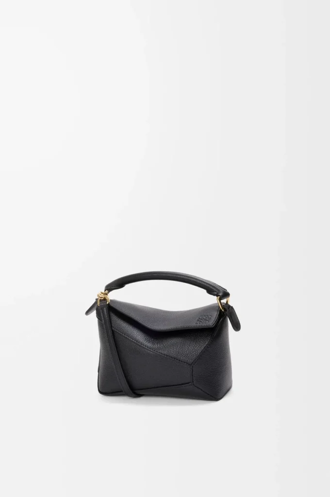 Bolso Mini Puzzle Edge en piel de becerro granulada suave, color negro Bolso Mini Puzzle Edge en piel de becerro granulada suave, color negro