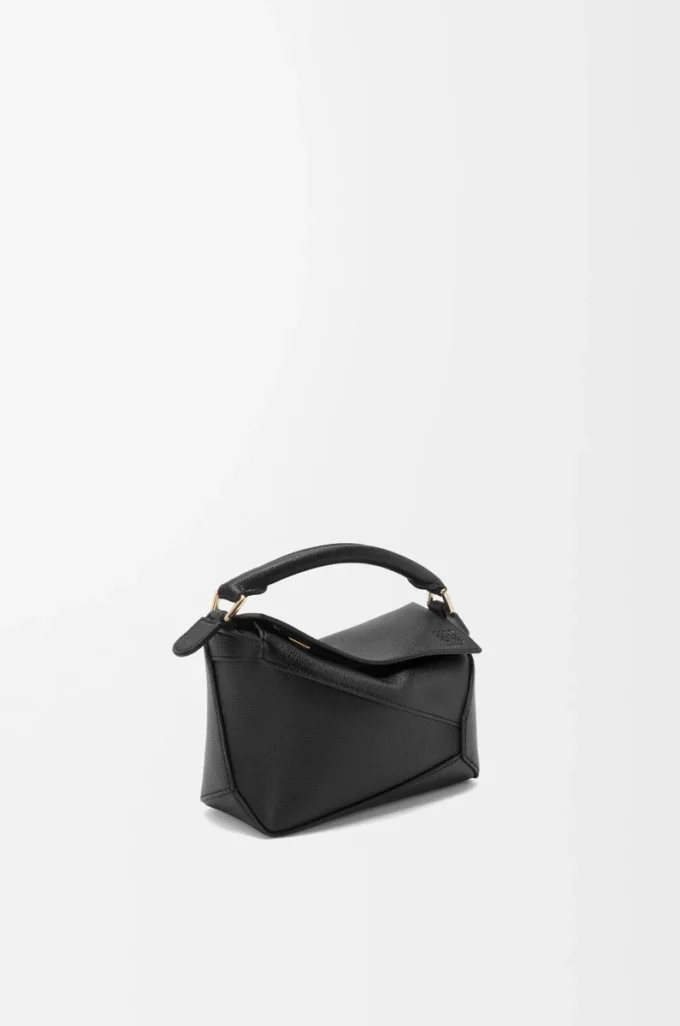 Bolso Mini Puzzle Edge en piel de becerro granulada suave, color negro Bolso Mini Puzzle Edge en piel de becerro granulada suave, color negro