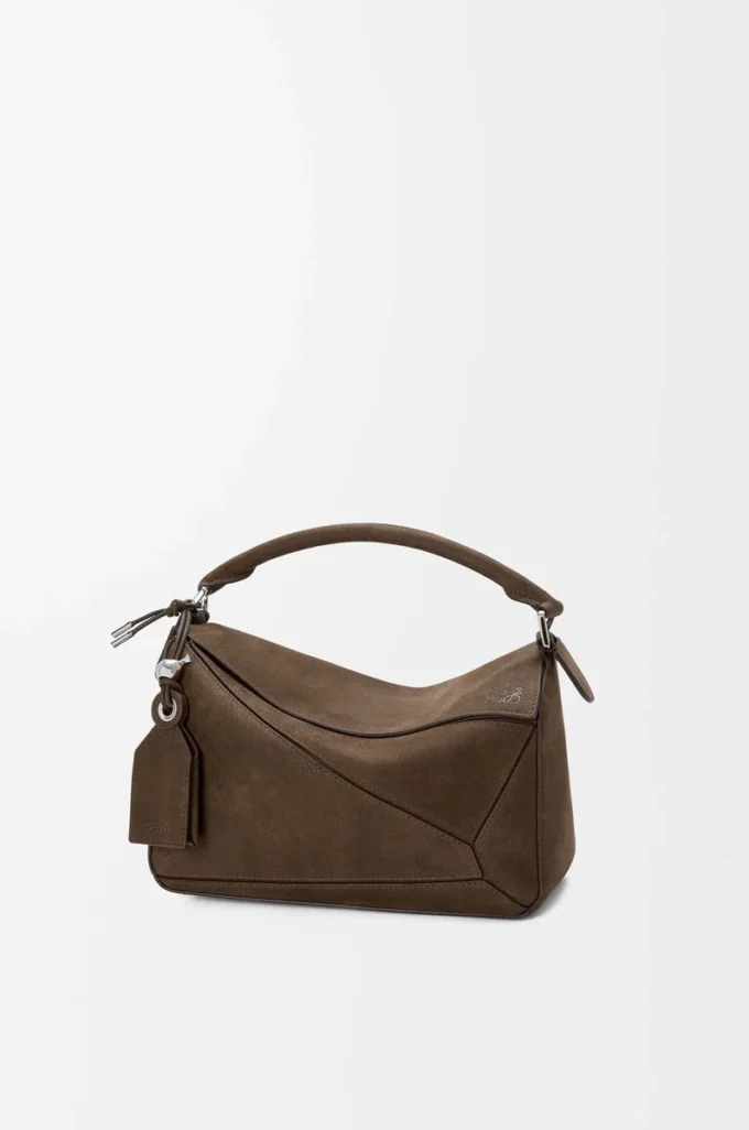 Bolso pequeño Featherlight Puzzle en nubuck granulado color tundra Bolso pequeño Featherlight Puzzle en nubuck granulado color tundra