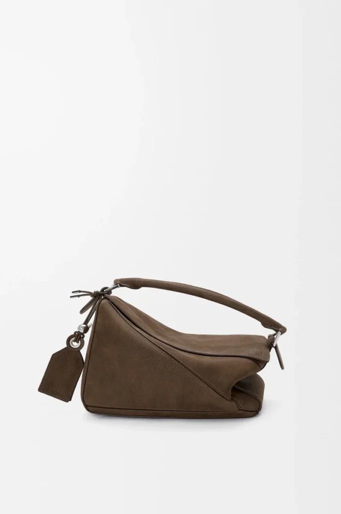 Bolso pequeño Featherlight Puzzle en nubuck granulado color tundra Bolso pequeño Featherlight Puzzle en nubuck granulado color tundra