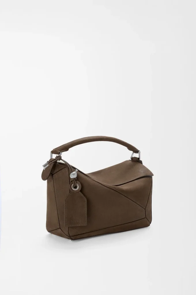 Bolso pequeño Featherlight Puzzle en nubuck granulado color tundra Bolso pequeño Featherlight Puzzle en nubuck granulado color tundra