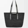 Bolso plegable de rafia Negro Bolso plegable de rafia Negro