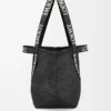 Bolso plegable de rafia Negro Bolso plegable de rafia Negro