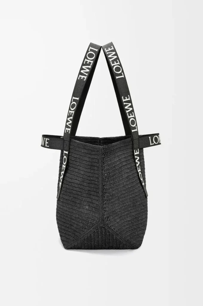 Bolso plegable de rafia Negro Bolso plegable de rafia Negro