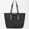 Bolso plegable de rafia Negro Bolso plegable de rafia Negro