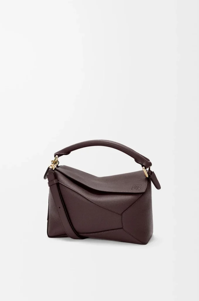 Bolso Puzzle Edge pequeño en piel de becerro granulada suave color castaño oscuro Bolso Puzzle Edge pequeño en piel de becerro granulada suave color castaño oscuro