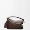 Bolso Puzzle Featherlight grande en piel de cordero napa Dark Chestnut