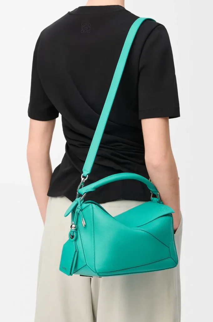 Bolso Puzzle Featherlight pequeño en piel de cordero napa color aguamarina Bolso Puzzle Featherlight pequeño en piel de cordero napa color aguamarina