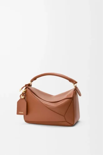 Bolso Puzzle Featherlight pequeño en piel de cordero napa color Pecan