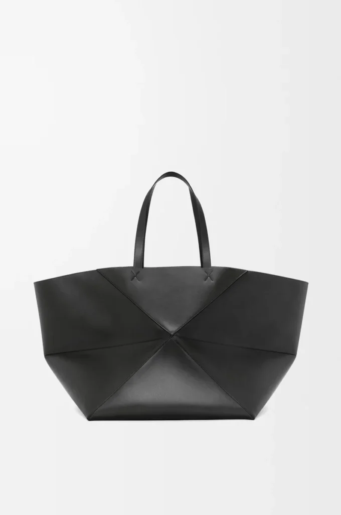 Bolso Puzzle Fold XXL en piel de becerro brillante Negro Bolso Puzzle Fold XXL en piel de becerro brillante Negro