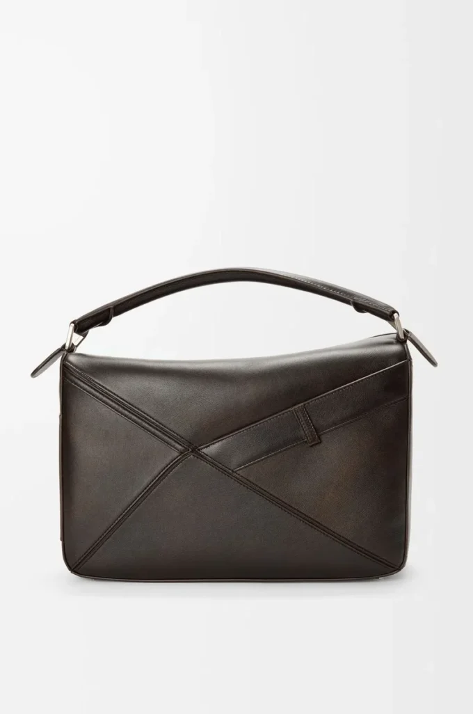 Bolso Puzzle grande Panta en piel de becerro brillante marrón vintage