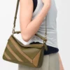 Bolso Puzzle pequeño en piel de becerro clásica y ante Oliva/Dorado Bolso Puzzle pequeño en piel de becerro clásica y ante Oliva/Dorado
