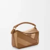 Bolso Puzzle pequeño en piel de becerro clásica y ante roble Bolso Puzzle pequeño en piel de becerro clásica y ante roble