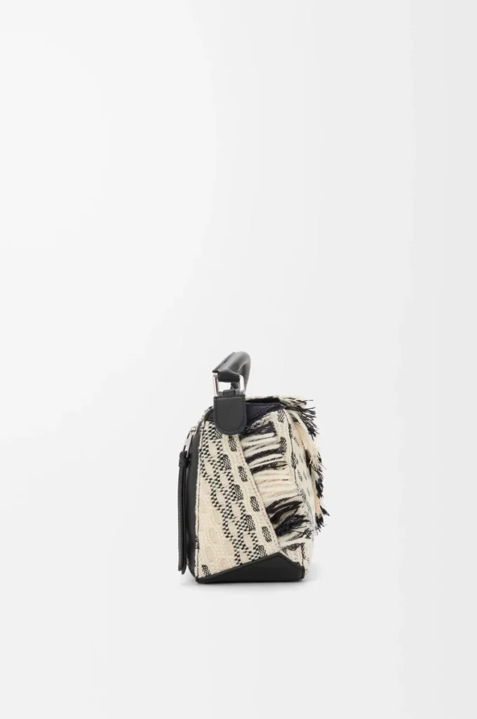 Bolso Puzzle pequeño en tejido textil negro/blanco Bolso Puzzle pequeño en tejido textil negro/blanco