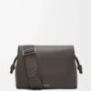Bolso satchel Flamenco en piel de becerro flexible y brillante Gris oscuro Bolso satchel Flamenco en piel de becerro flexible y brillante Gris oscuro