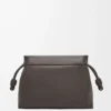Bolso satchel Flamenco en piel de becerro flexible y brillante Gris oscuro Bolso satchel Flamenco en piel de becerro flexible y brillante Gris oscuro