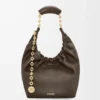 Bolso Squeeze pequeño en suave piel de cordero napa Chocolate Bolso Squeeze pequeño en suave piel de cordero napa Chocolate