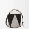 Bolso tipo cubo Small Treasure Bako en jacquard de lona y piel de becerro Natural/Negro Bolso tipo cubo Small Treasure Bako en jacquard de lona y piel de becerro Natural/Negro