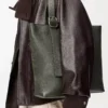 Bolso tote con cremallera Loop en piel de becerro granulada flexible Dark Khaki Bolso tote con cremallera Loop en piel de becerro granulada flexible Dark Khaki