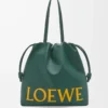 Bolso tote con logotipo Flamenco en piel de becerro napa Evergreen Bolso tote con logotipo Flamenco en piel de becerro napa Evergreen