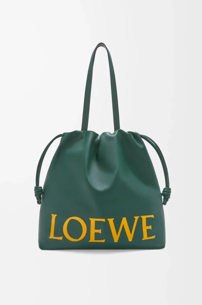 Bolso tote con logotipo Flamenco en piel de becerro napa Evergreen Bolso tote con logotipo Flamenco en piel de becerro napa Evergreen
